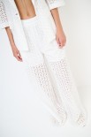 PANTALONE LARGO S.GALLO CON CINTURINO ELASTICO BIANCO